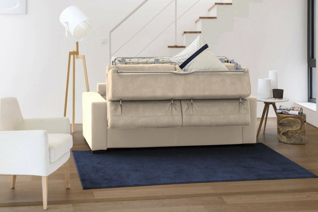 Alibella, Divano Letto con Penisola Sfoderabile Made in Italy, 260x95 cm Beige