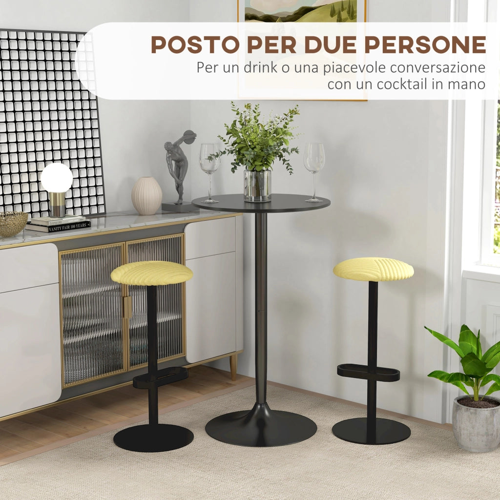 Tavolo Bar e Tavolo da Cucina Alto Rotondo, ?60x102 cm, Nero