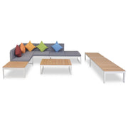 Set Divani da Giardino 5 pz con Cuscini in Alluminio e WPC cod mxl 36939