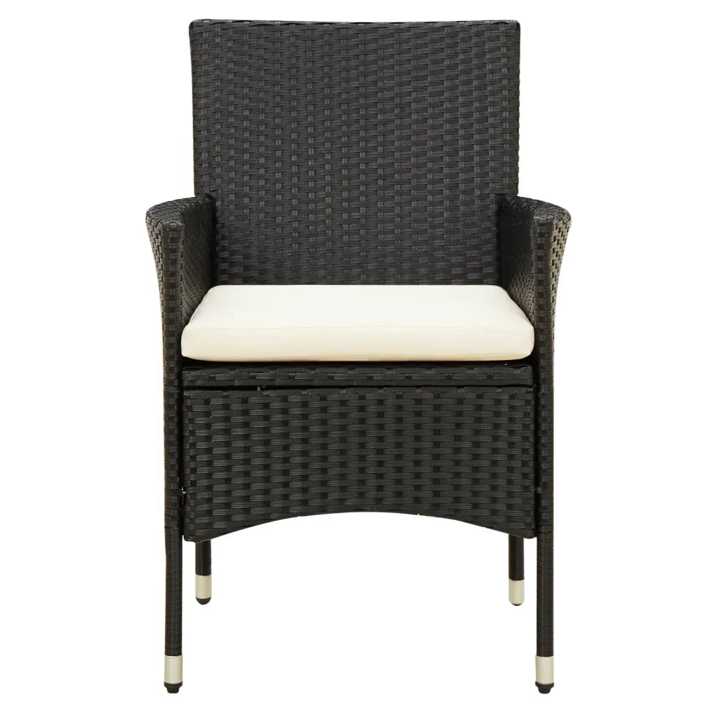 Sedie da Giardino 2 pz con Cuscini in Polyrattan Nere cod mxl 23195