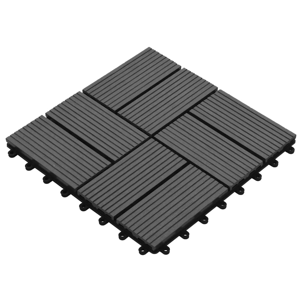 Piastrella per Decking 11 pz Grigio 30 x 30 cm WPC CFW2196044