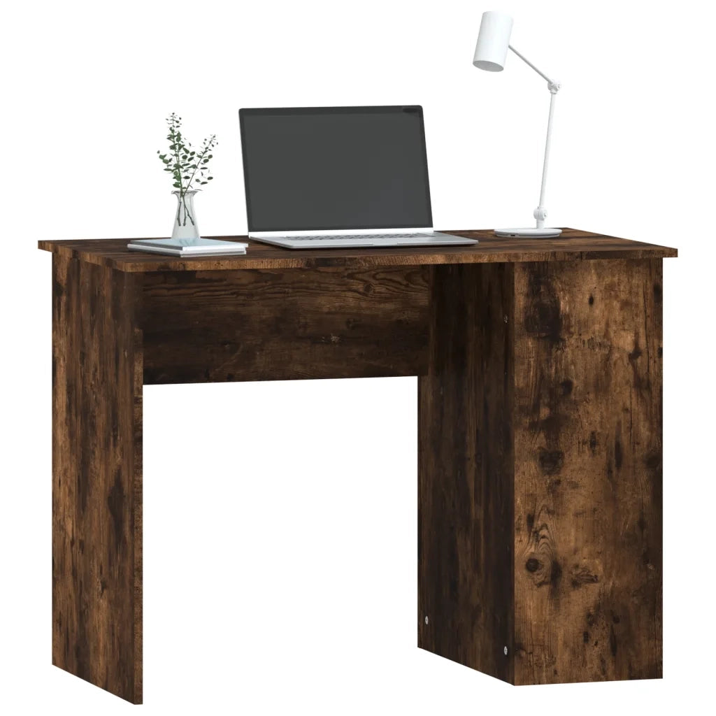 Scrivania | Tavolo da Ufficio Rovere Fumo 100x55x75 cm in Legno Multistrato