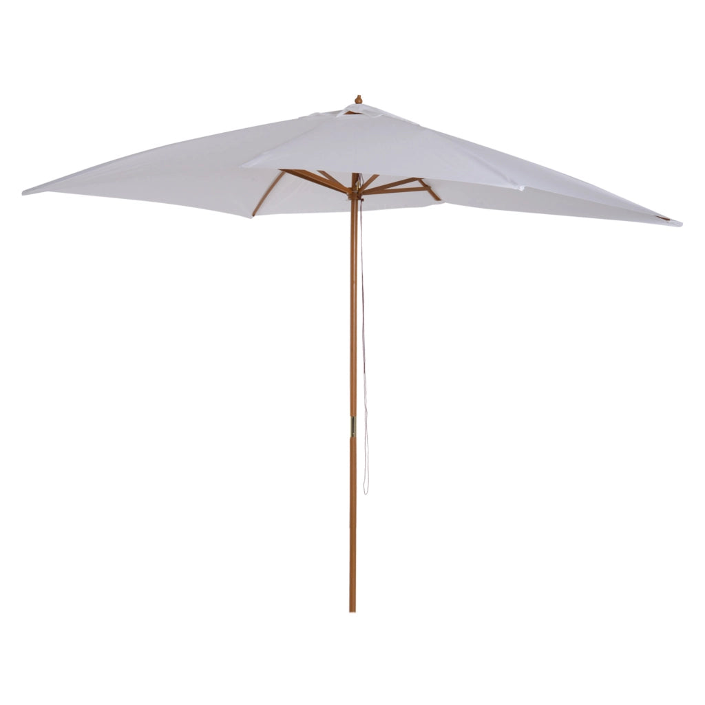 Ombrellone da Giardino in Legno ¨C zephmum ¨C Bianco 2x3 m con Copertura Rimovibile