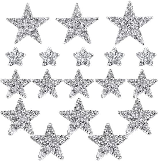 Punti applicabili con pietruzze argentate - 18 pezzi - Punti stellari a cinque punte - Decorazione DIY - Dimensioni variabili - Punti applicabili 

Modello: 
Dimensioni: 
Materiali: 
Peso: 
Codice prodotto: