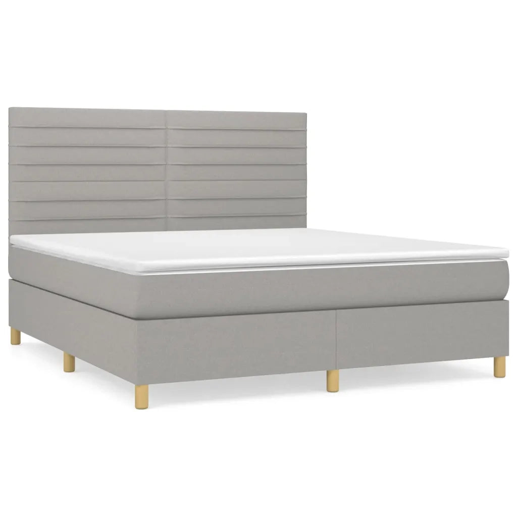 Giroletto a Molle con Materasso Grigio Chiaro160x200 cm Tessuto 3142425
