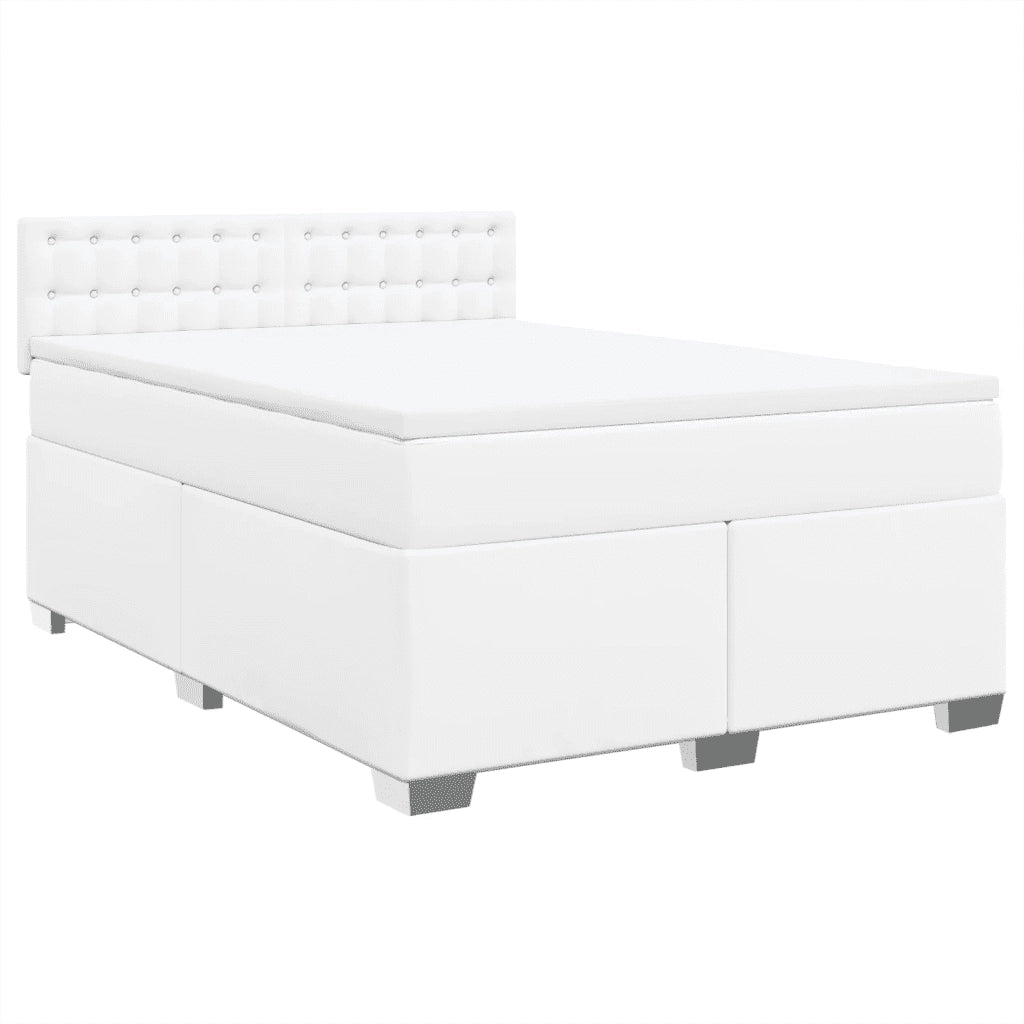 Giroletto a Molle con Materasso Bianco 160x200 cm in Similpelle