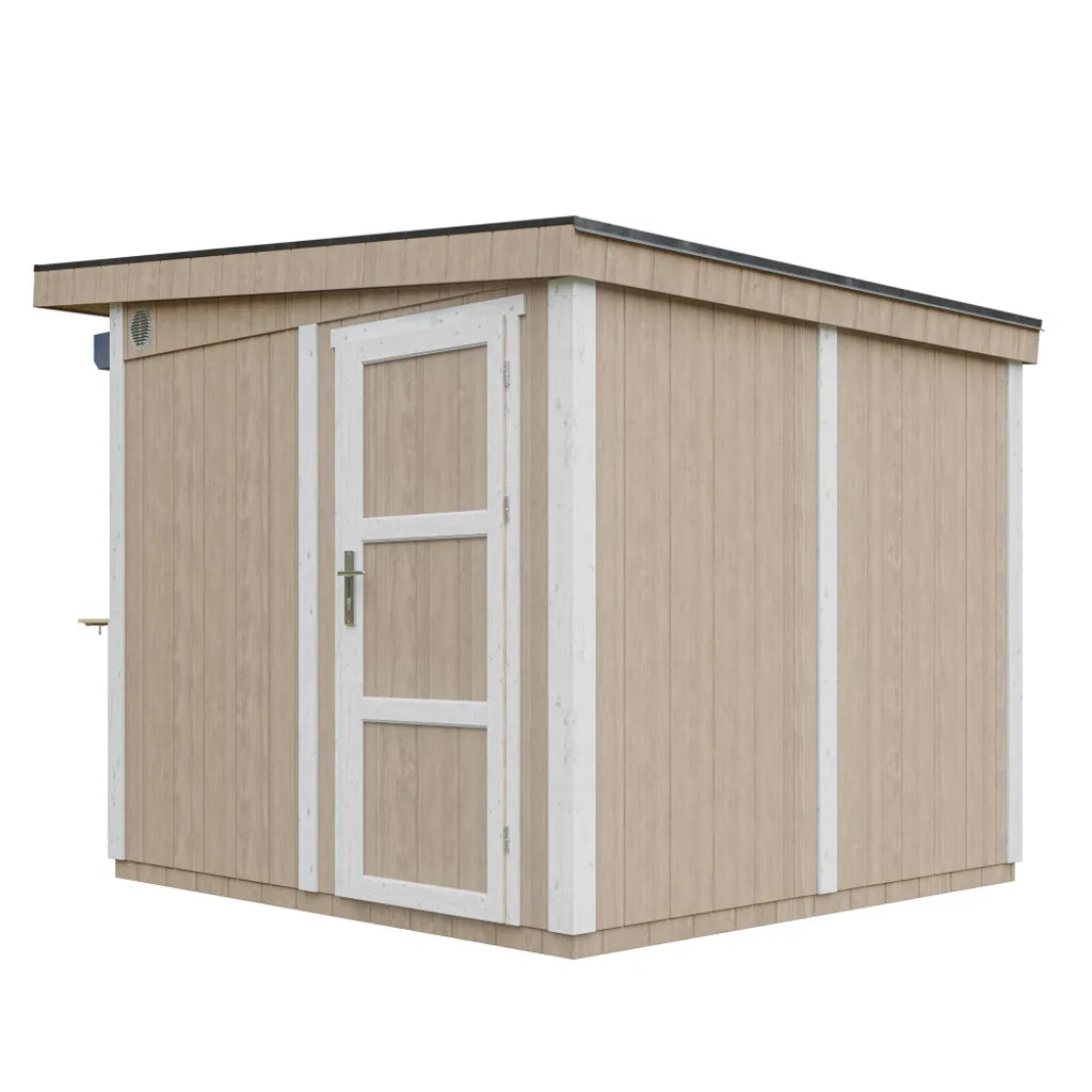 Chiosco esterno PREMIUM - 5,9mq - H240x248x305 cm - Costruzione pannello PREMIUM - Timbela M950-TERRA BROWN