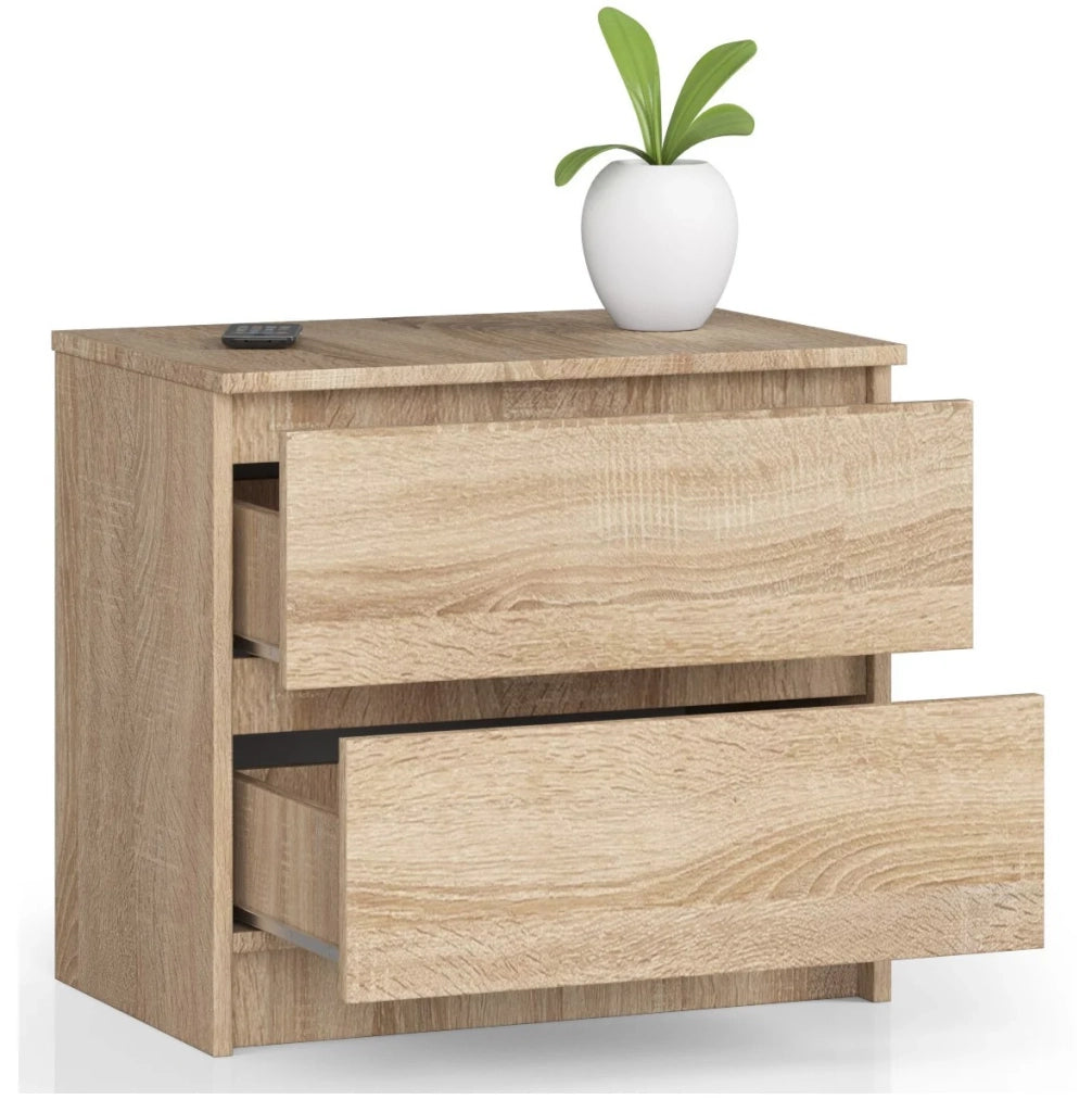 Comodino AKORD K60 Sonoma Quercia 60 cm 2 cassetti 60x40x55 cm