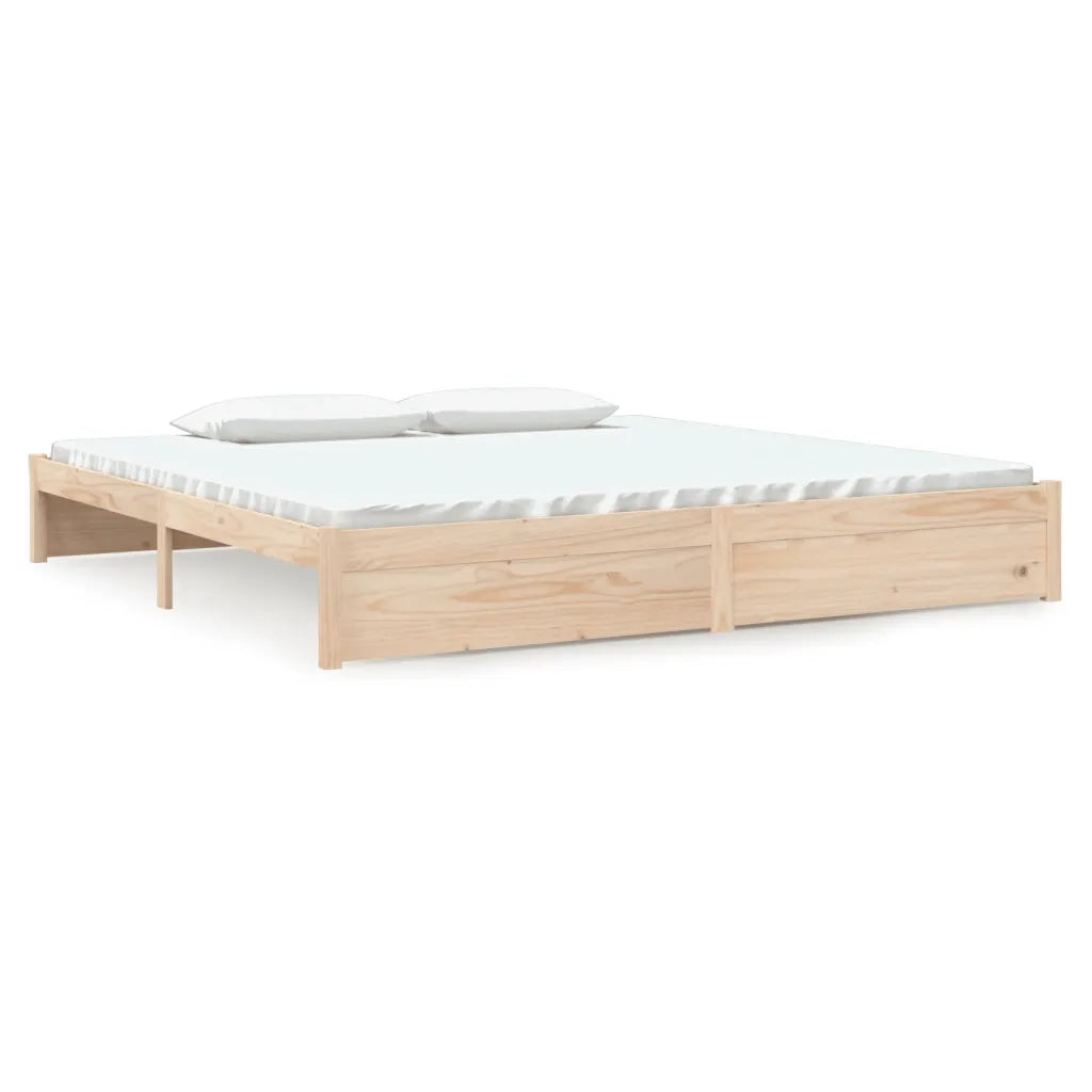 Giroletto senza Materasso-Struttura Letto in Legno Massello 200x200 cm 406592