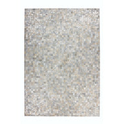 Tappeto Rocket 110 in pelle patchwork grigio e argento