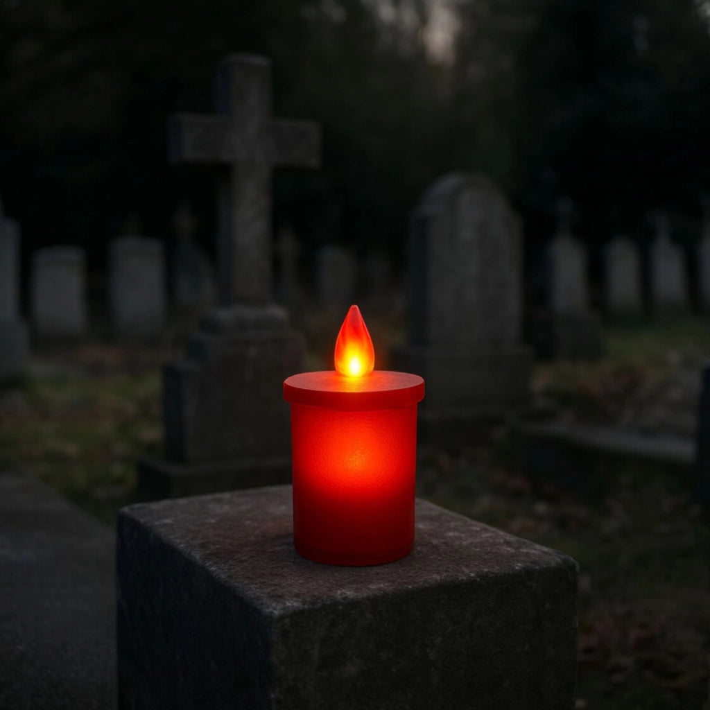 Lumino Votivo LED Rosso a Batteria | Candela Elettrica con Fiamma Viva Candela