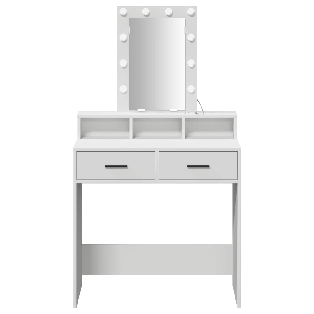 Toeletta  con luci LED bianca 79x41x140 cm