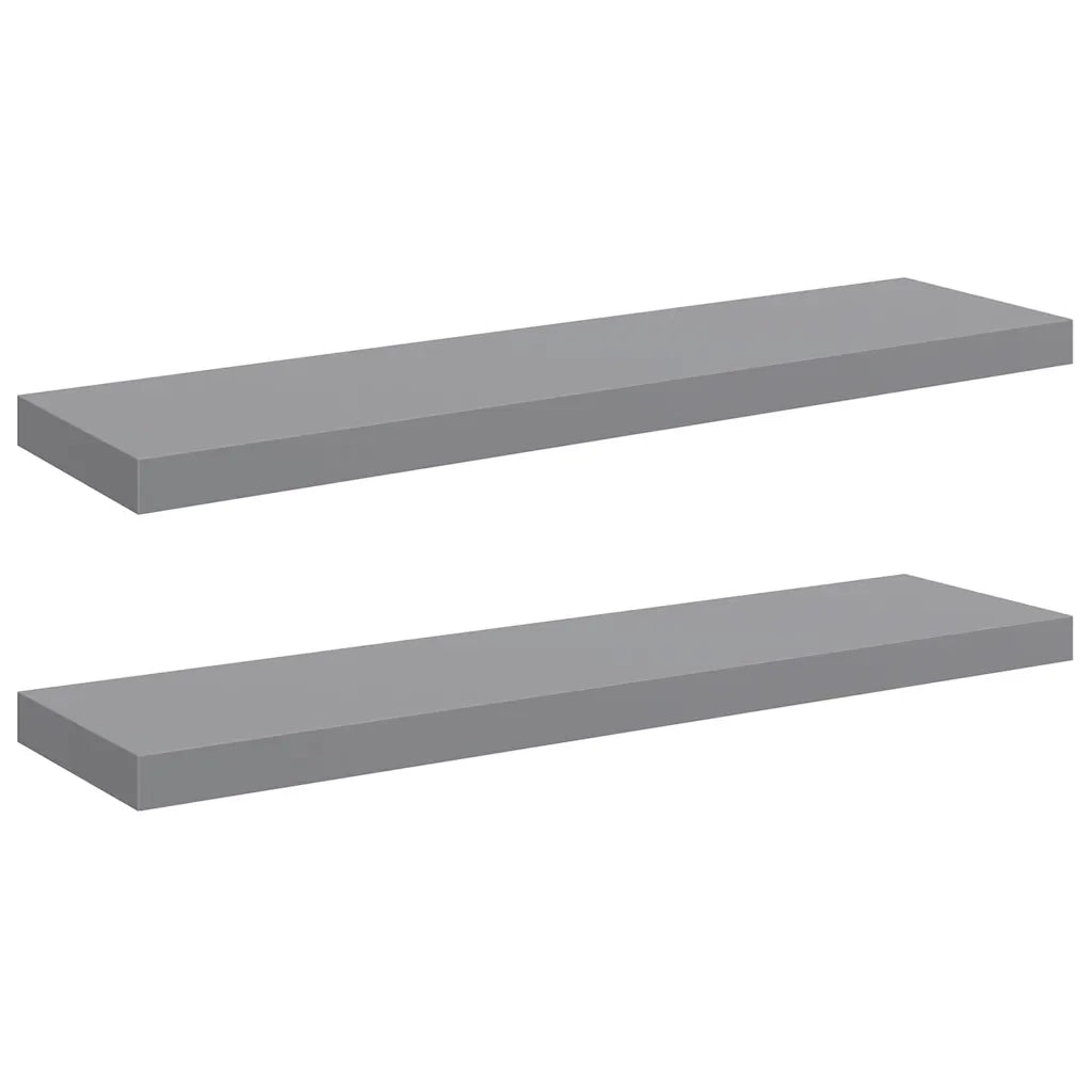 Scaffali a Parete 2 pz Grigi 90x23,5x3,8 cm in MDF cod mxl 33713