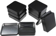 Set di conservazione premium da 8 pezzi, scatole metalliche in legno finto, nere, per caramelle e regali (93 x 83 x 25 mm) - Soluzioni di conservazione durature