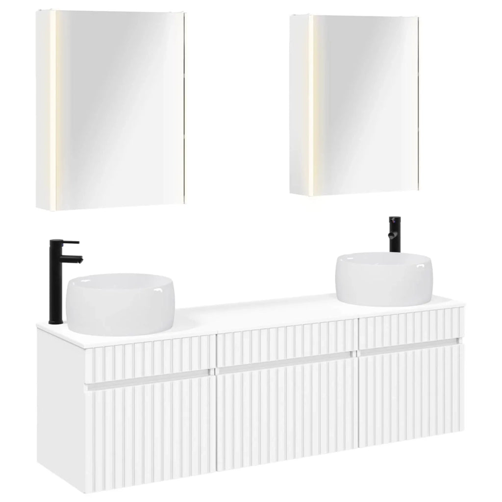 Set di Armadi da Bagno 5 pcs Bianco 53 x 15,5 x 70 cm 3406647