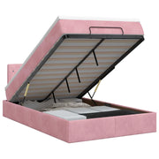 Letto ottomano con materasso Rosa 120 x 200 cm Velluto 3457646
