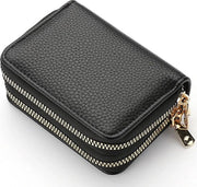 Portafoglio per donna - Pelle in pelle - Nero - Cinturino regolabile - Accessori - Portafoglio