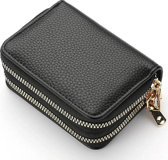 Portafoglio per donna - Pelle in pelle - Nero - Cinturino regolabile - Accessori - Portafoglio