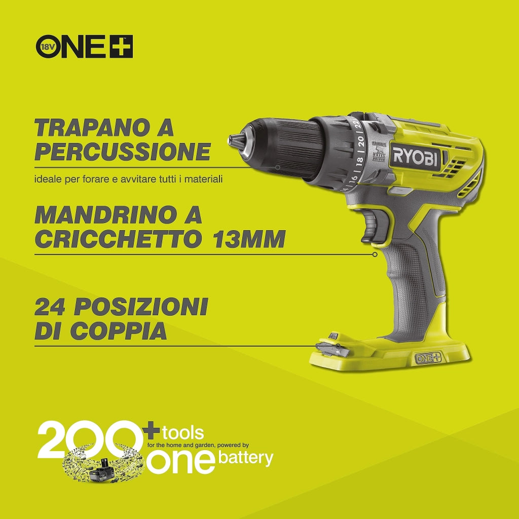 Trapano Avvitatore a Batteria R18PD3 0 Ryobi 18V