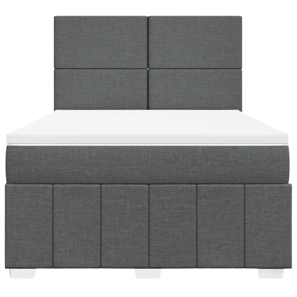 Giroletto a Molle con Materasso Grigio Scuro 140x190 cm Tessuto 3291657