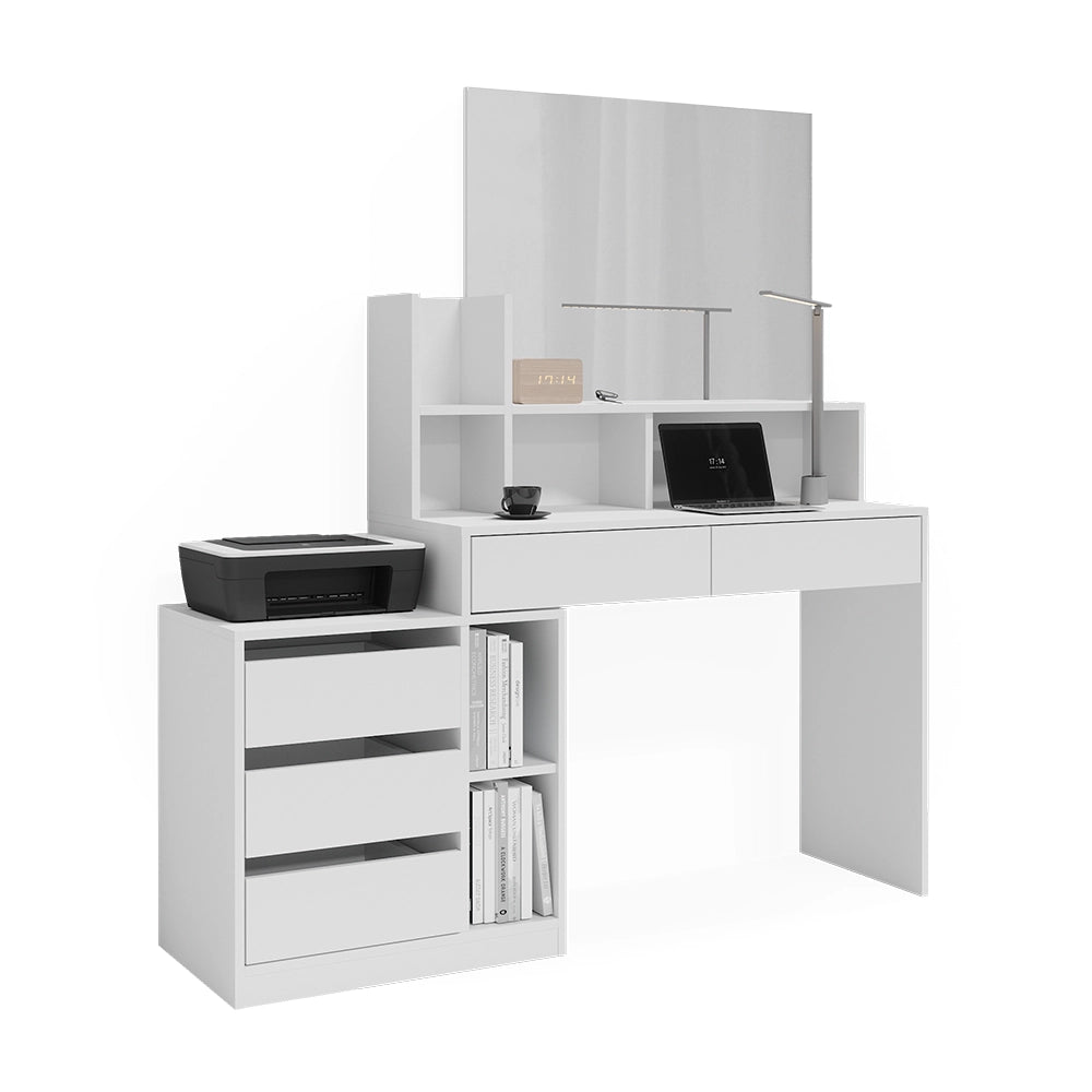 Vicco Scrivania Bianco 139.8 x 40 cm con cassetti