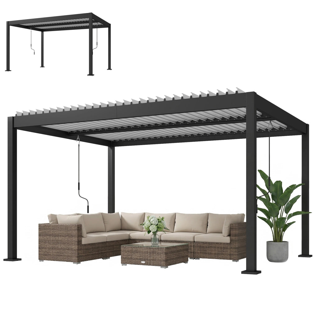 Pergola bioclimatica in alluminio con tetto a lamelle regolabile ¨C zephmum ¨C Bianco 4x3m