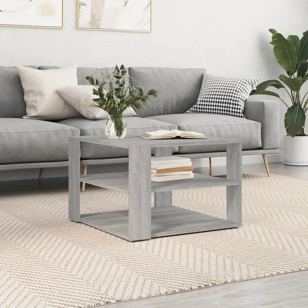 Tavolino salotto | Tavolino da caff¨¨ | Tavolino da Soggiorno Grigio Sonoma 58x58x40cm Legno Multistrato
