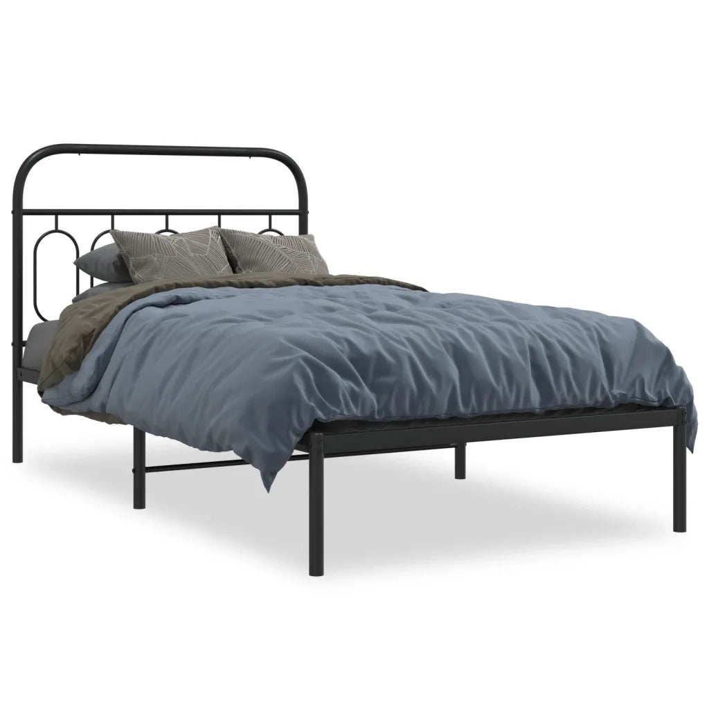 Giroletto con Testiera in Metallo Nero 107x203 cm 377113