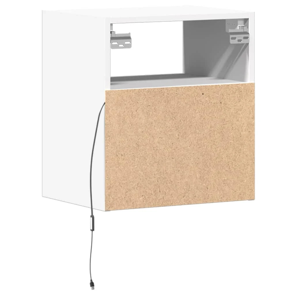 Mobile TV multimediale da parete mensola TV credenza mobile TV per sala da pranzo soggiorno camera da letto con luci LED 2 pezzi 41 x 31 x 45 cm bianco 02_0029105