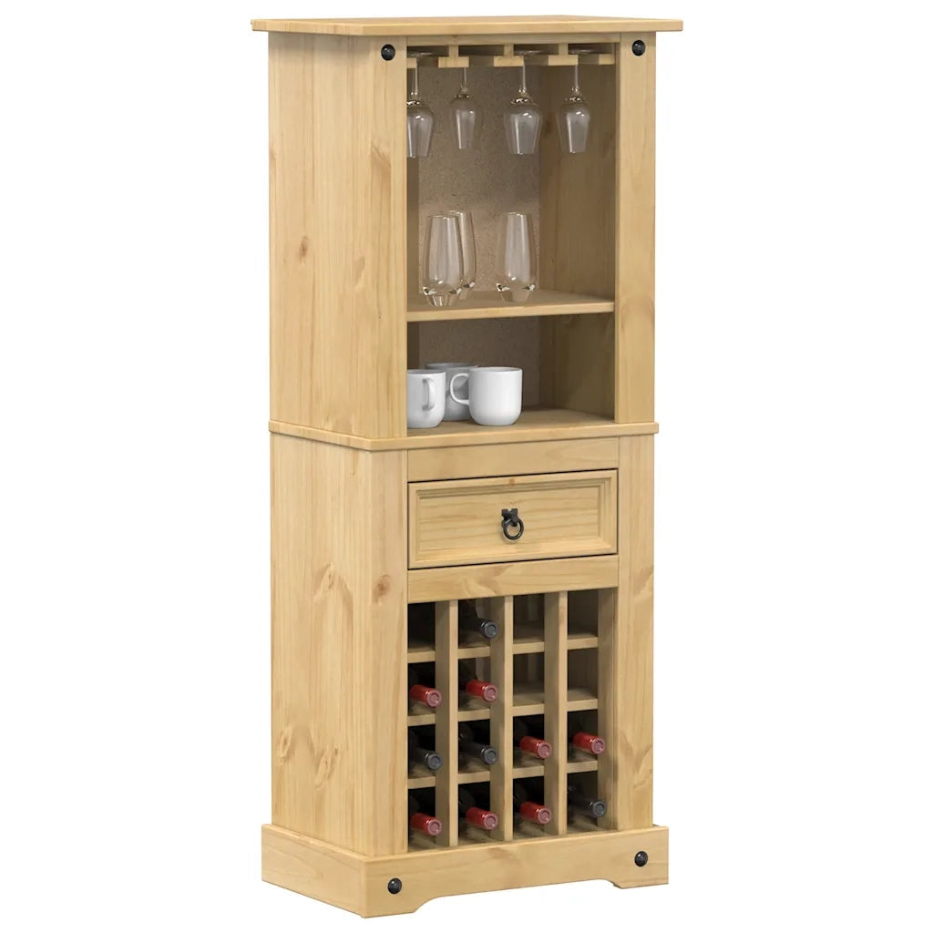 Portabottiglie Vino Corona 56x35x134,5cm Legno Massello di Pino CFW7061636