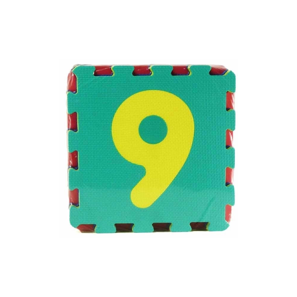 Trade Shop - Tappeto Puzzle Bambini Morbido Pavimento 10 Mattonelle 30x30cm Quadrati E Numeri -