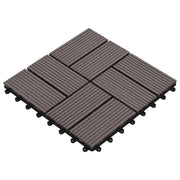 Piastrella per Decking 11 pcs Marrone Scuro 30 x 30 cm WPC