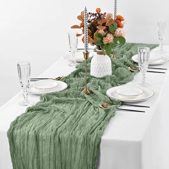 Set da tovagliato per tavola da 2 pezzi, tovagliato da tavola in gesso rustico 90x300 cm, tovagliato da tavola in gesso, tovagliato da tavola boho per decorazione di matrimonio, compleanno, festa
