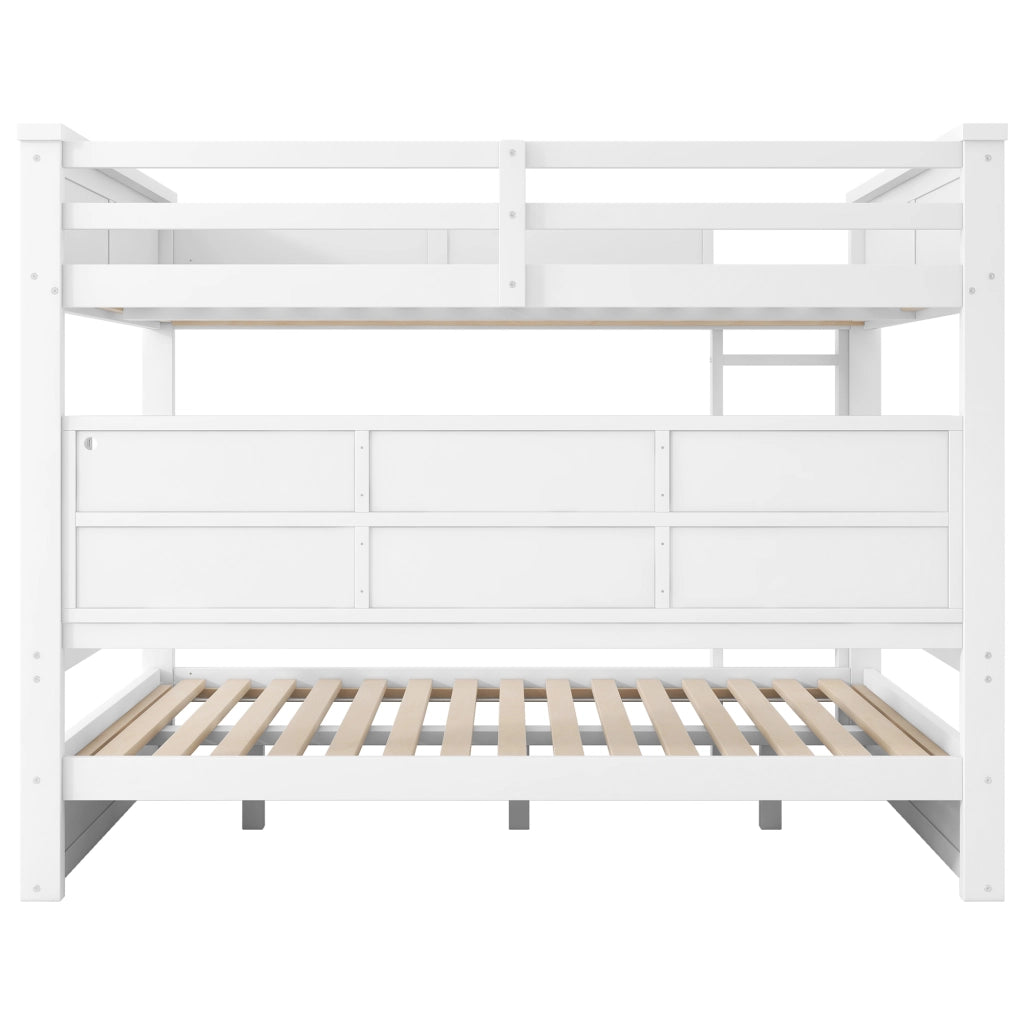 LETTO A CASTELLO 160x200 cm Bianco con 6 vani contenitori e luci LED