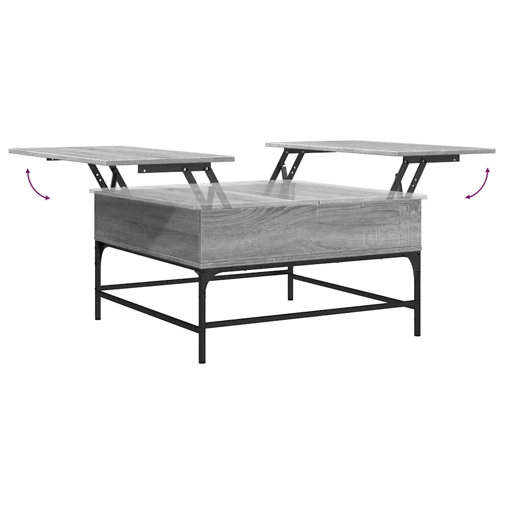 Tavolino salotto | Tavolino da caff¨¨ | Tavolino da Soggiorno Grigio Sonoma 80x80x45 cm Multistrato Metallo