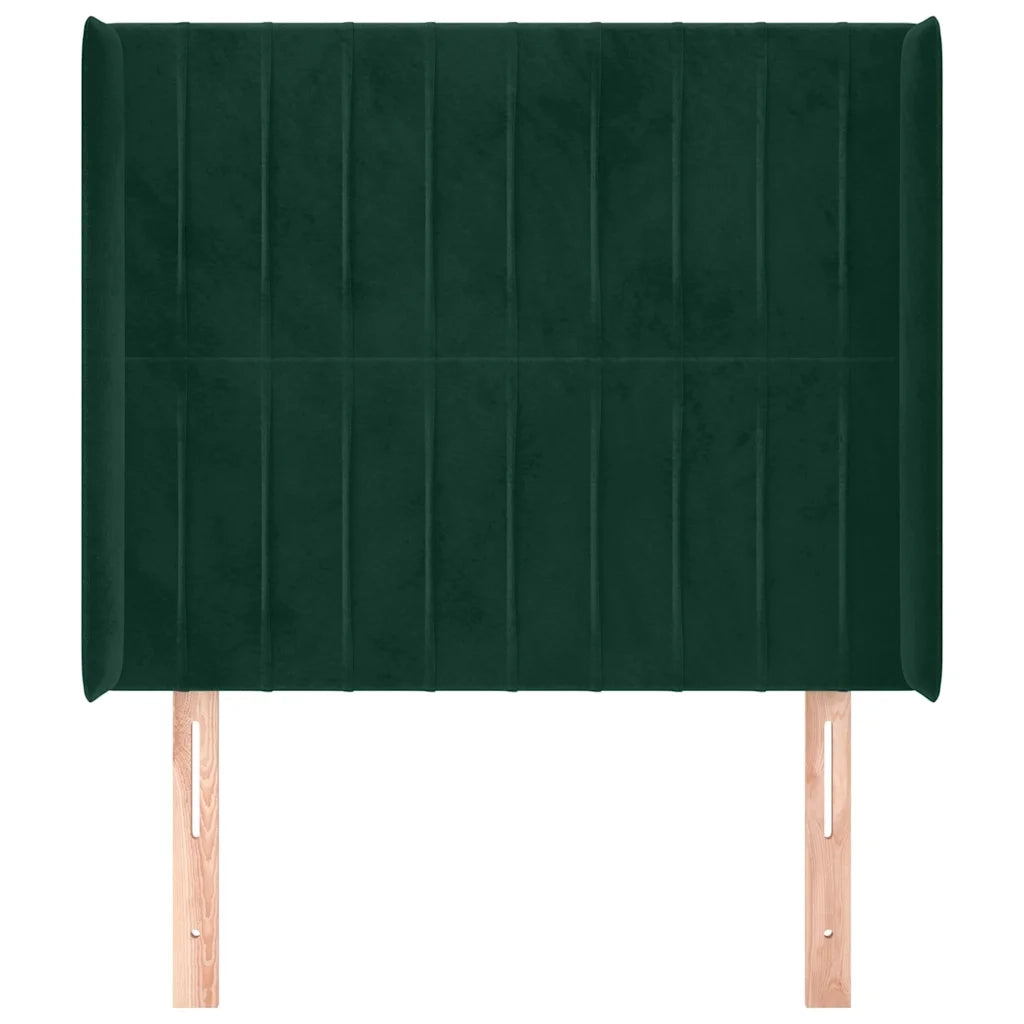 Testiera ad Orecchio Verde Scuro 93x16x118/128 cm in Velluto 3119857
