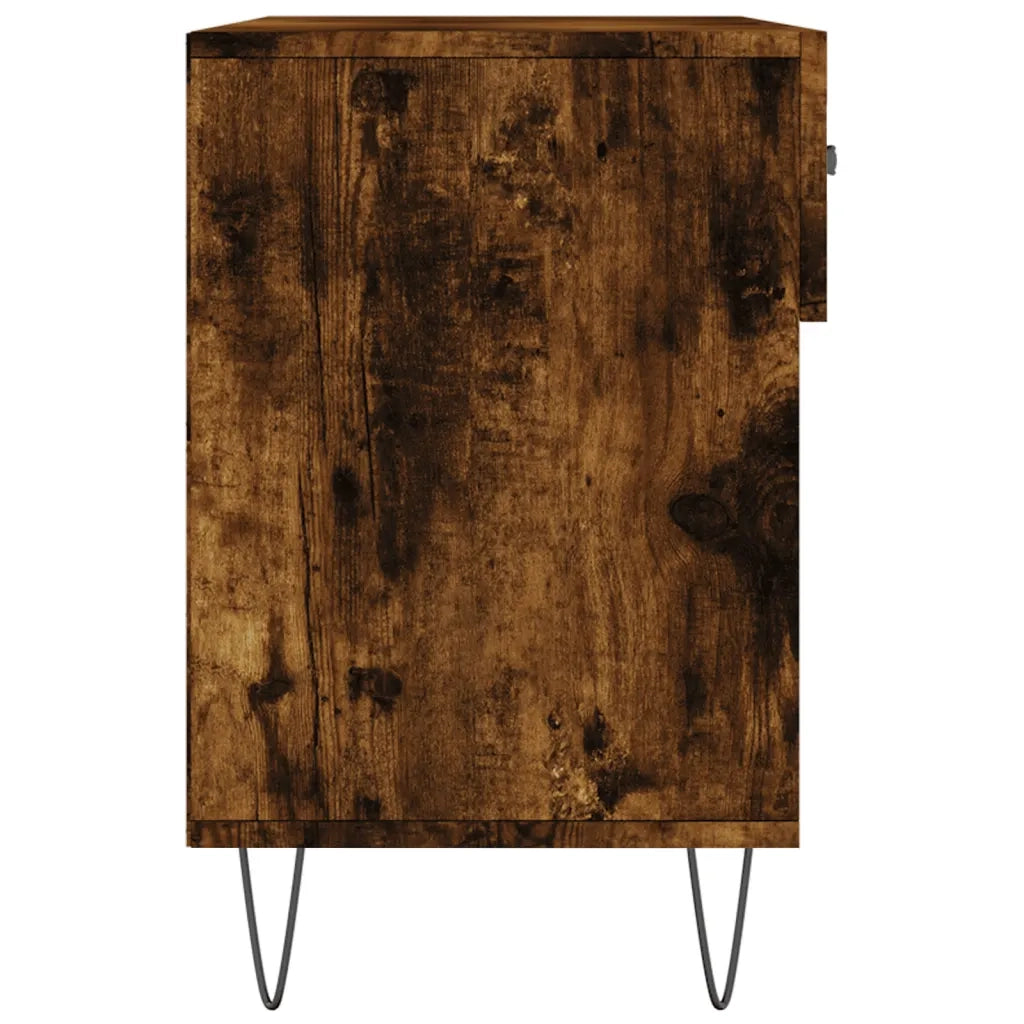 Panca Porta Scarpe | Scarpiera | Mobile per scarpe Rovere Fumo 102x35x55 cm Legno Multistrato