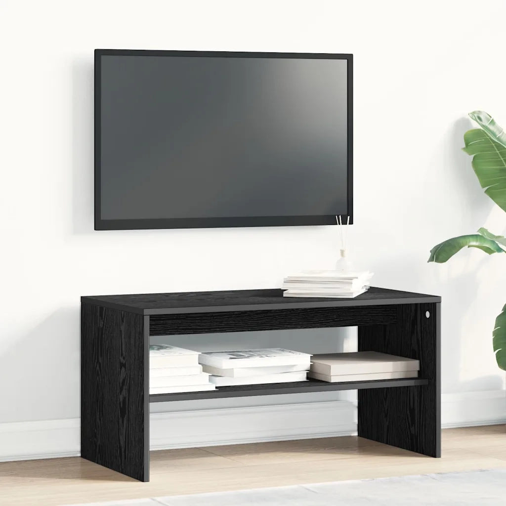 Mobile Porta TV-Mobile per TV-Credenza TV Rovere Nero 80x40x40 cm in Legno Multistrato 348214