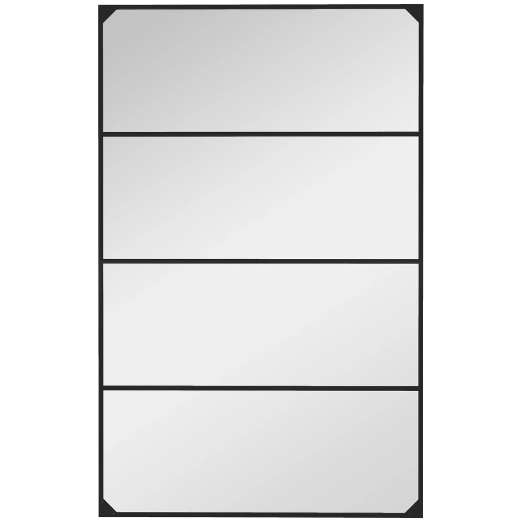 Specchio Muro Vetro Rettangolare Stile Industriale ¨C zephmum ¨C Nero Metallo 109x69 cm