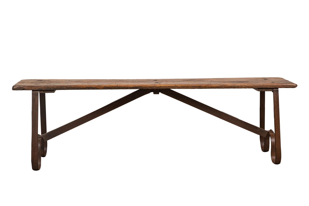 Biscottini Panchina in legno e ferro L153XPR40XH46 CM Solida robusta massello Offerta