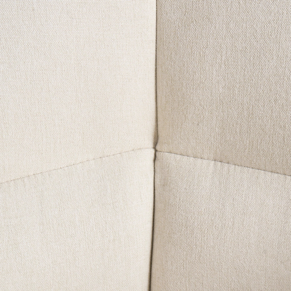 Set di 2 sedie da pranzo imbottite con braccioli, rivestimento in finto lino beige chiaro, base in metallo, design moderno