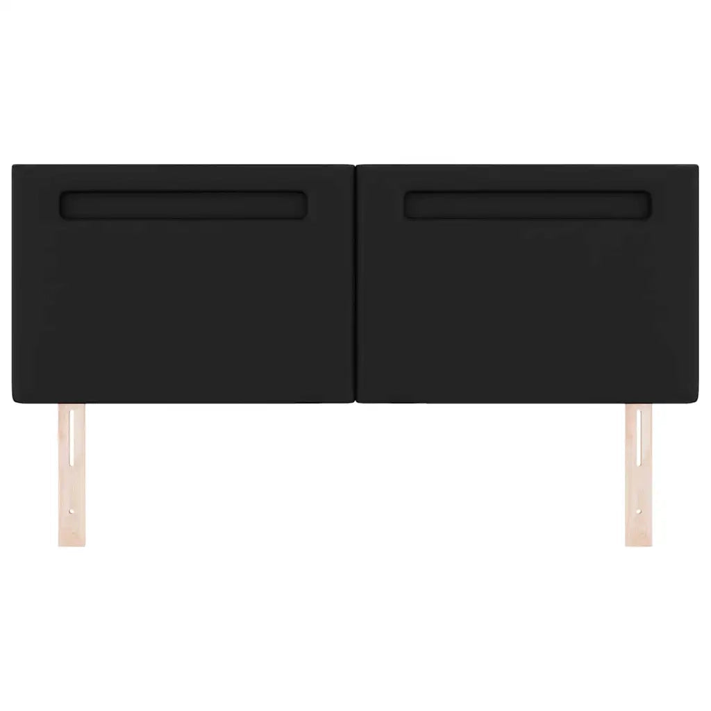 Testiera LED-Testata con LED-Testiera Decorativa Nero 144 cm Pelle Sintetica