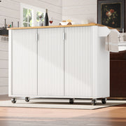 Isola da cucina 130x45(75)x92 cm con piano ribaltabile; ripiani regolabili; MDF bianco