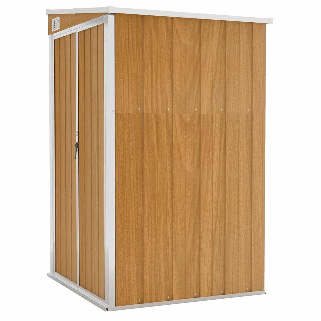 Capanno Giardino a Parete Marrone 118x100x178cm Acciaio Zincato