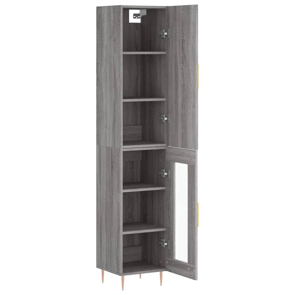 Buffet credenza cassettiera armadio mobile contenitore organizer cucina soggiorno salotto rovere Sonoma alto 34,5 x 34 x 180 cm legno ingegnerizzato grigio 02_0035217