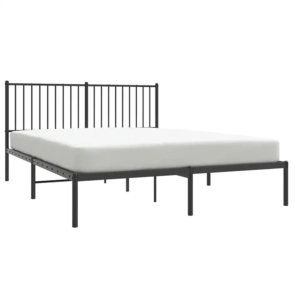 Giroletto con Testiera in Metallo Nero 150x200 cm 350866