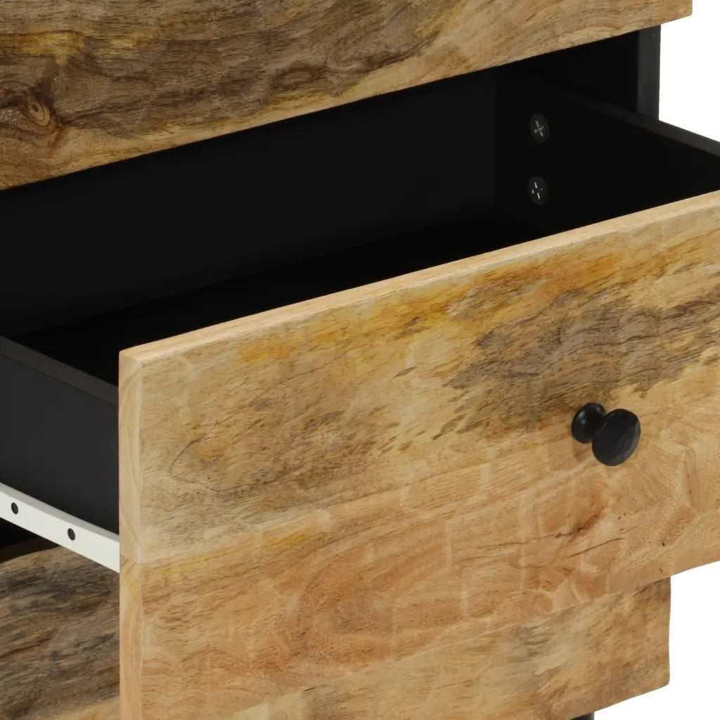 Comodino | Armadio da Notte | Mobiletto da notte 50x33x60 cm in Legno Massello di Mango