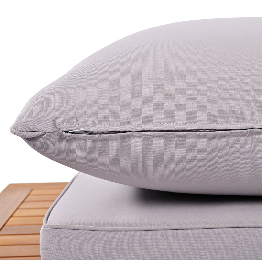 Set salotto da giardino 3 pezzi in legno di acacia; grigio; con 2 divani a 2 posti e tavolo