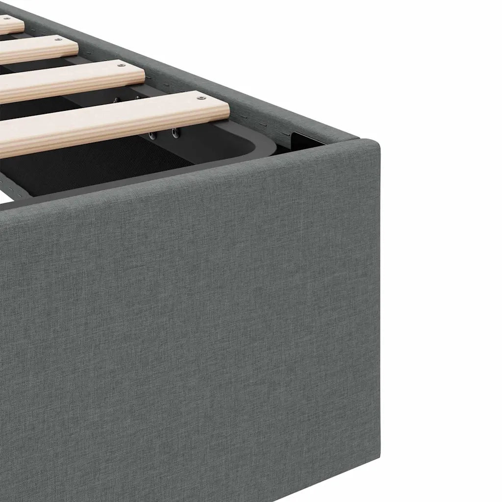 Letto con Contenitore Grigio Scuro 203 x 100 cm Tessuto 3370055