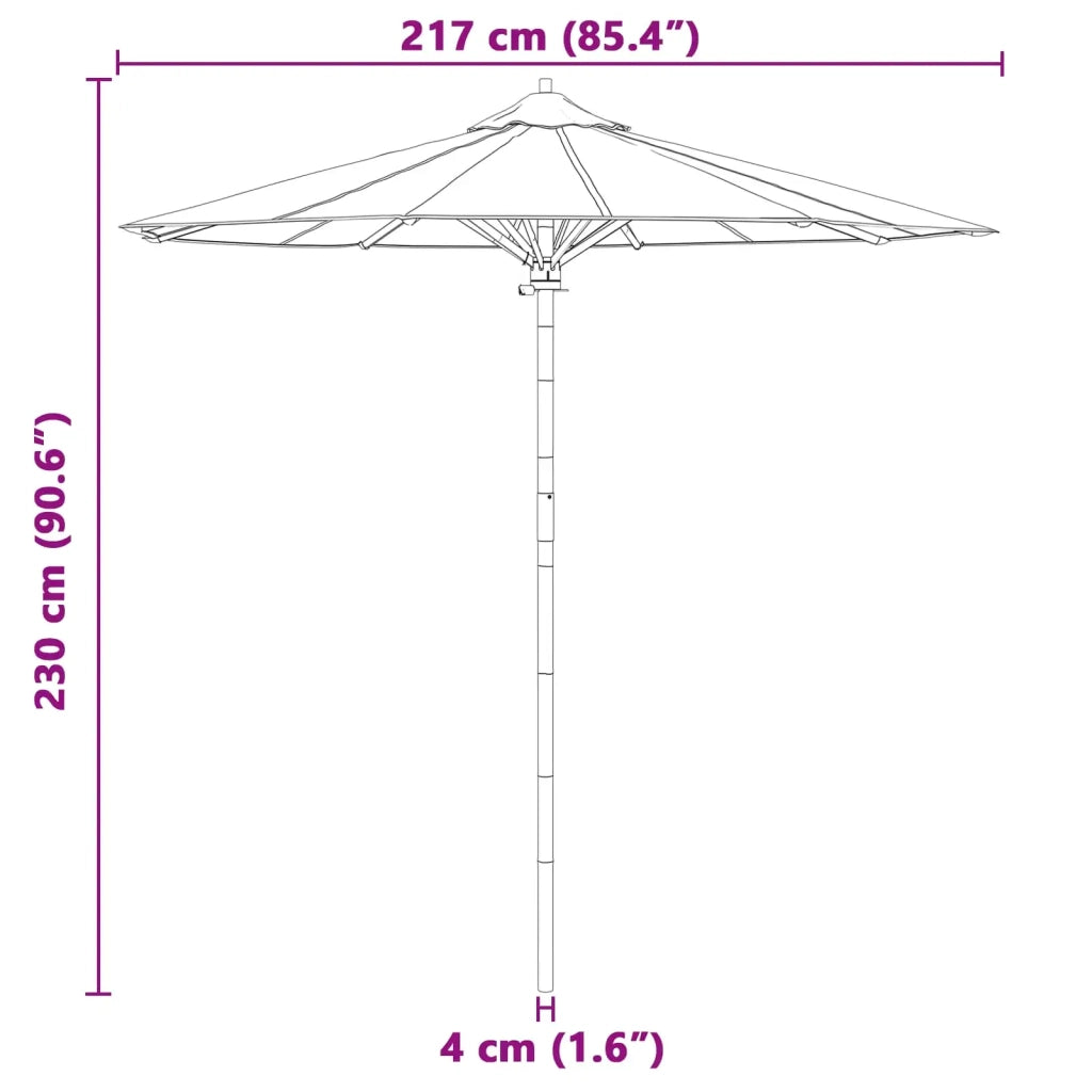 Ombrello da giardino Grigio scuro Ø 217 x 230 cm Bambù 4108086